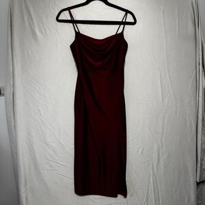 Eclipse Womens Size Small Burgundy Spaghetti Strap Dress Event Occasion Romantic
